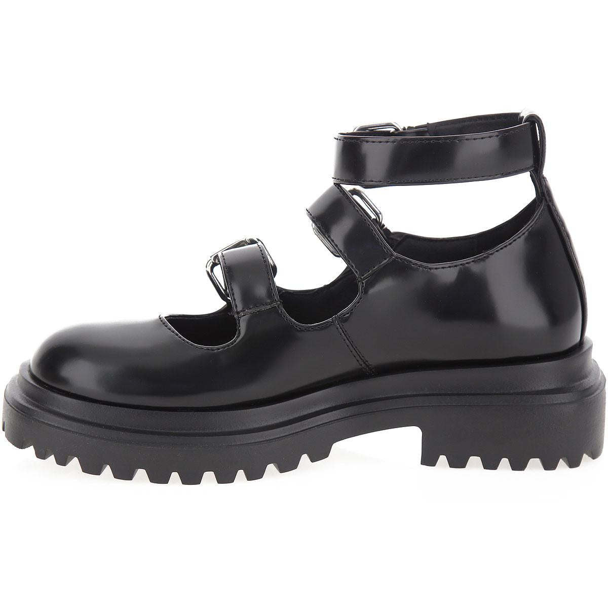 Black combat ballet flats with straps