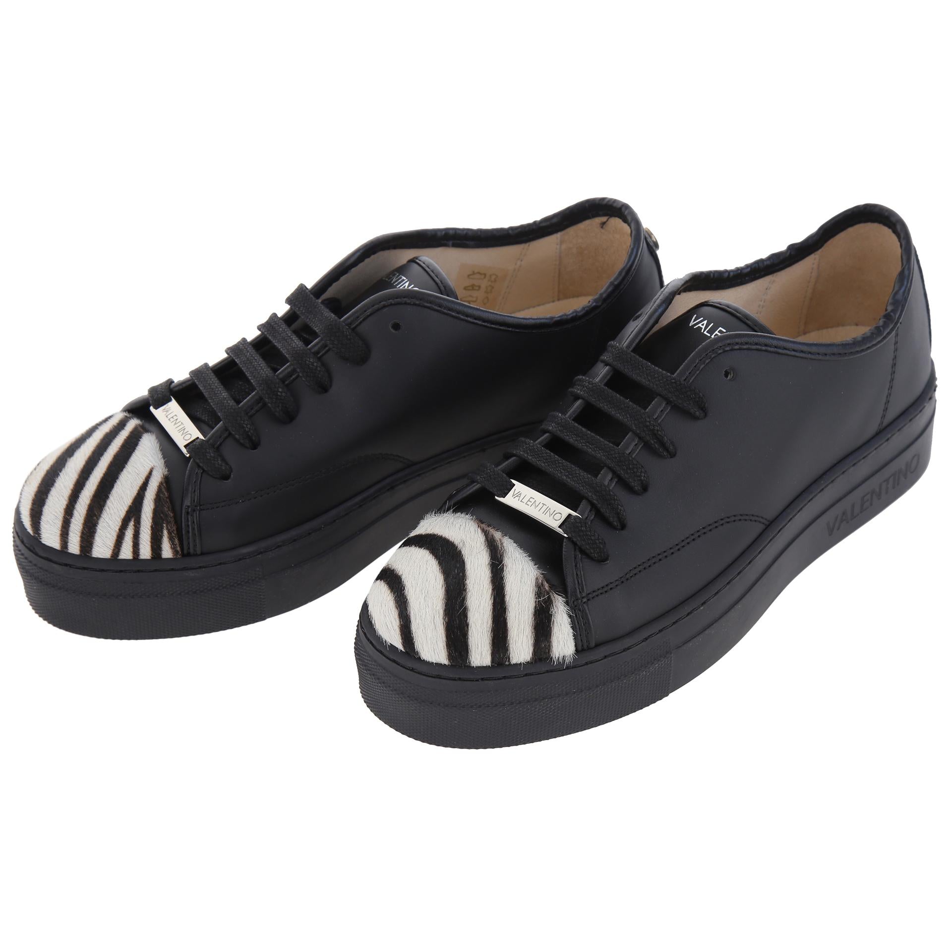 Black leather sneakers