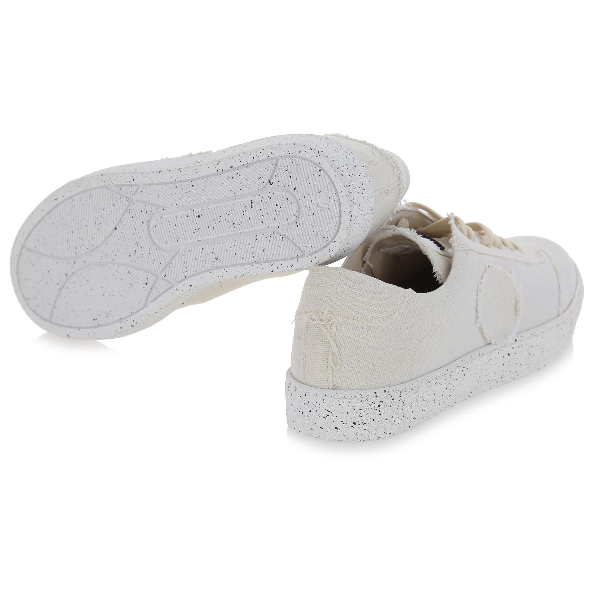 White fabric sneakers
