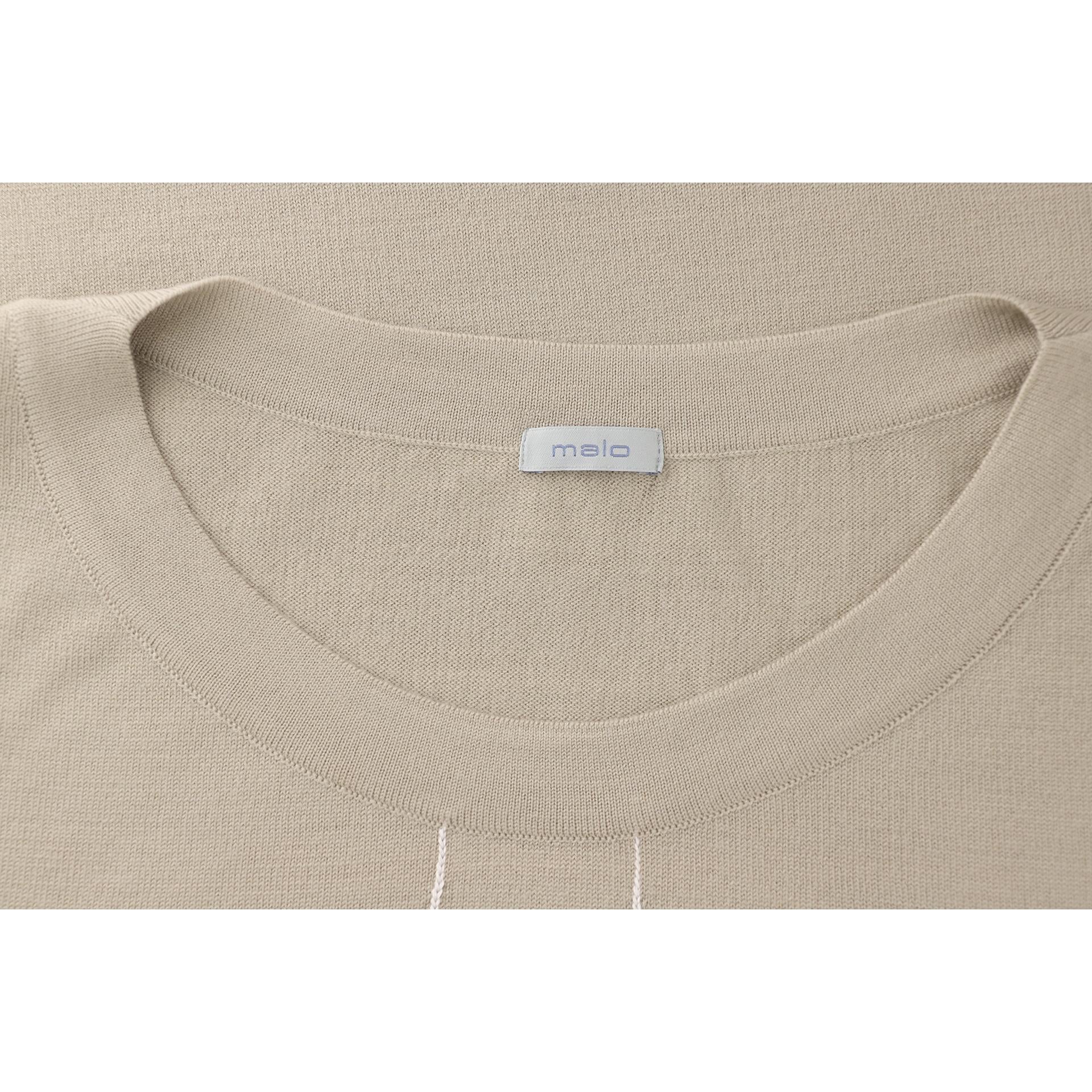 Maglia smanicata lana e seta
