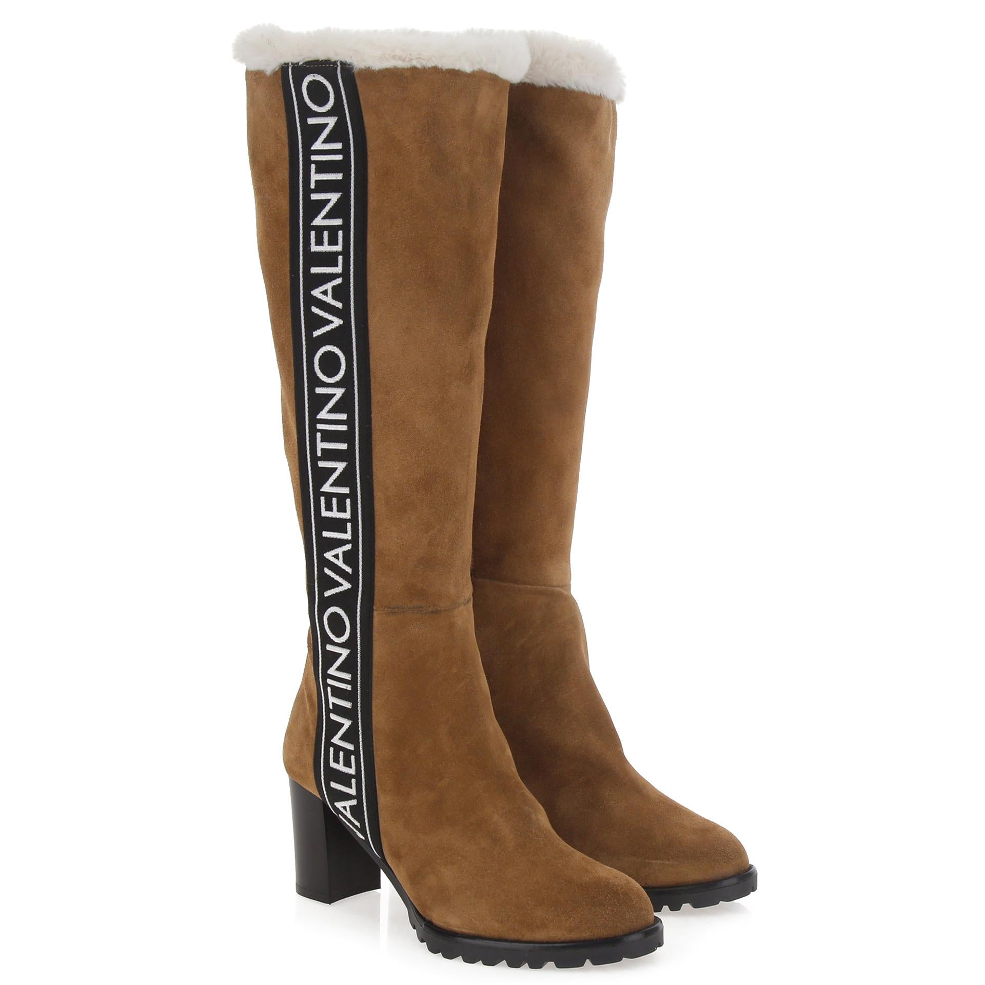 Shearling suede boots