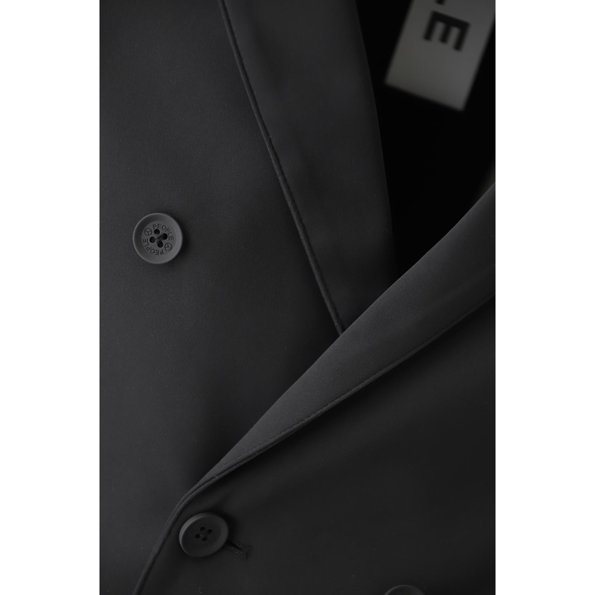 Double-breasted jacket in technical fabric