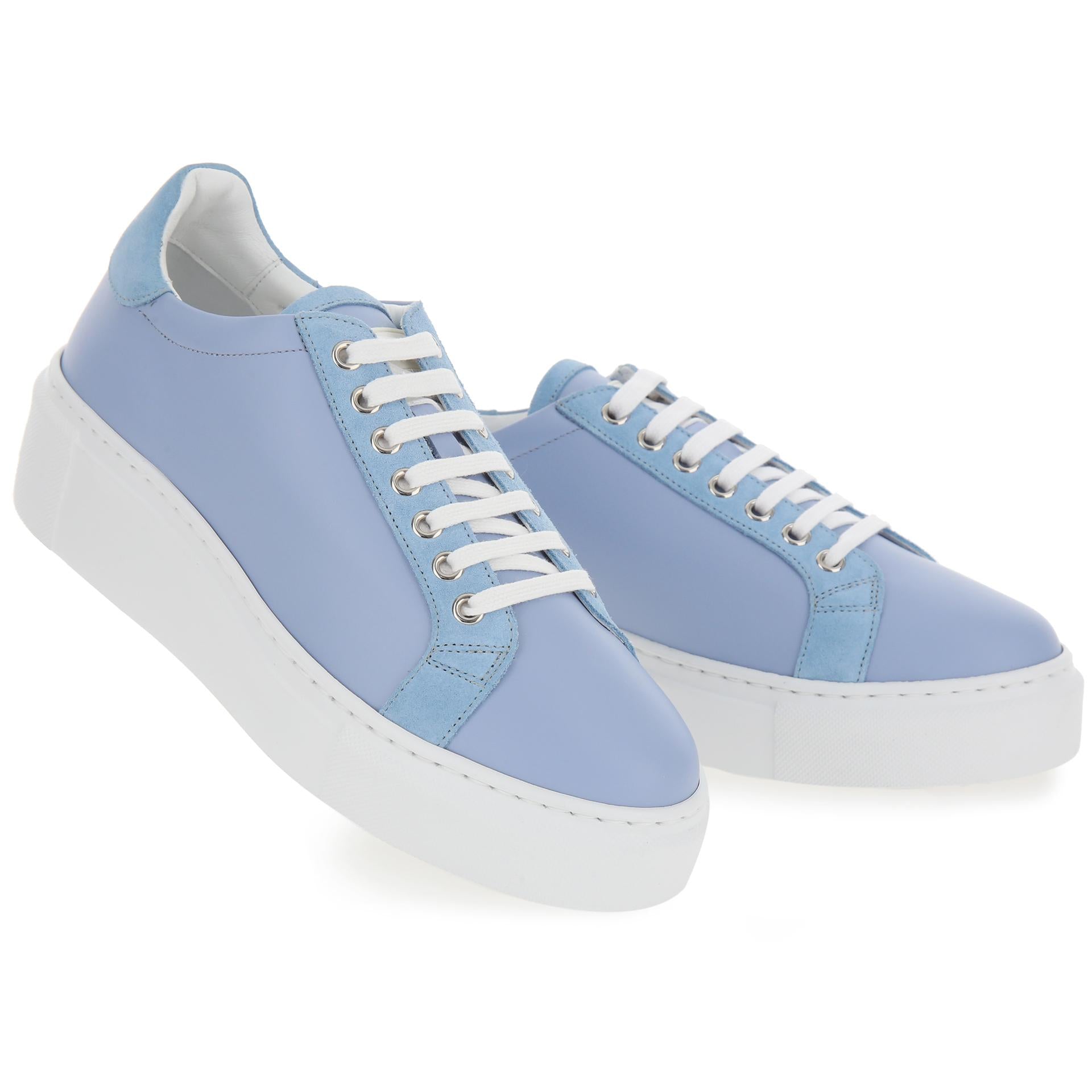 Leather platform sneakers