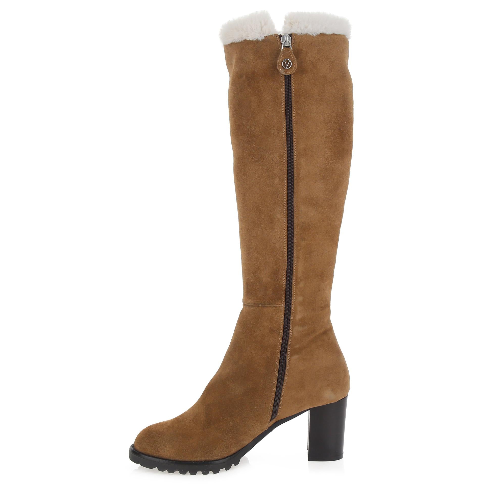 Shearling suede boots
