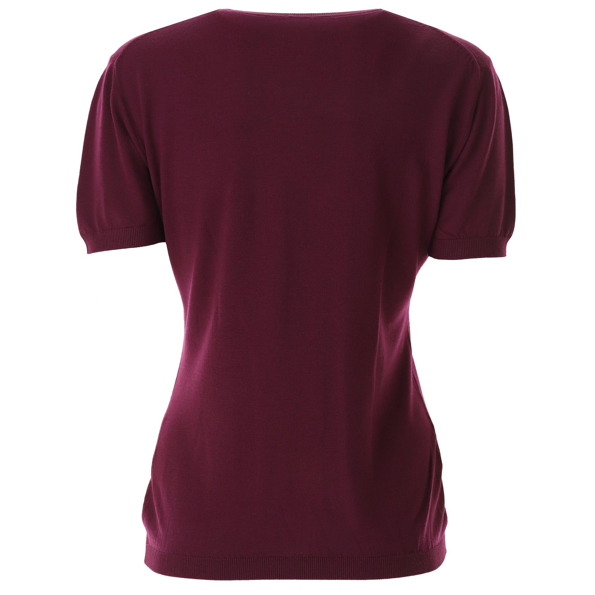 Maglia girocollo in lana e seta