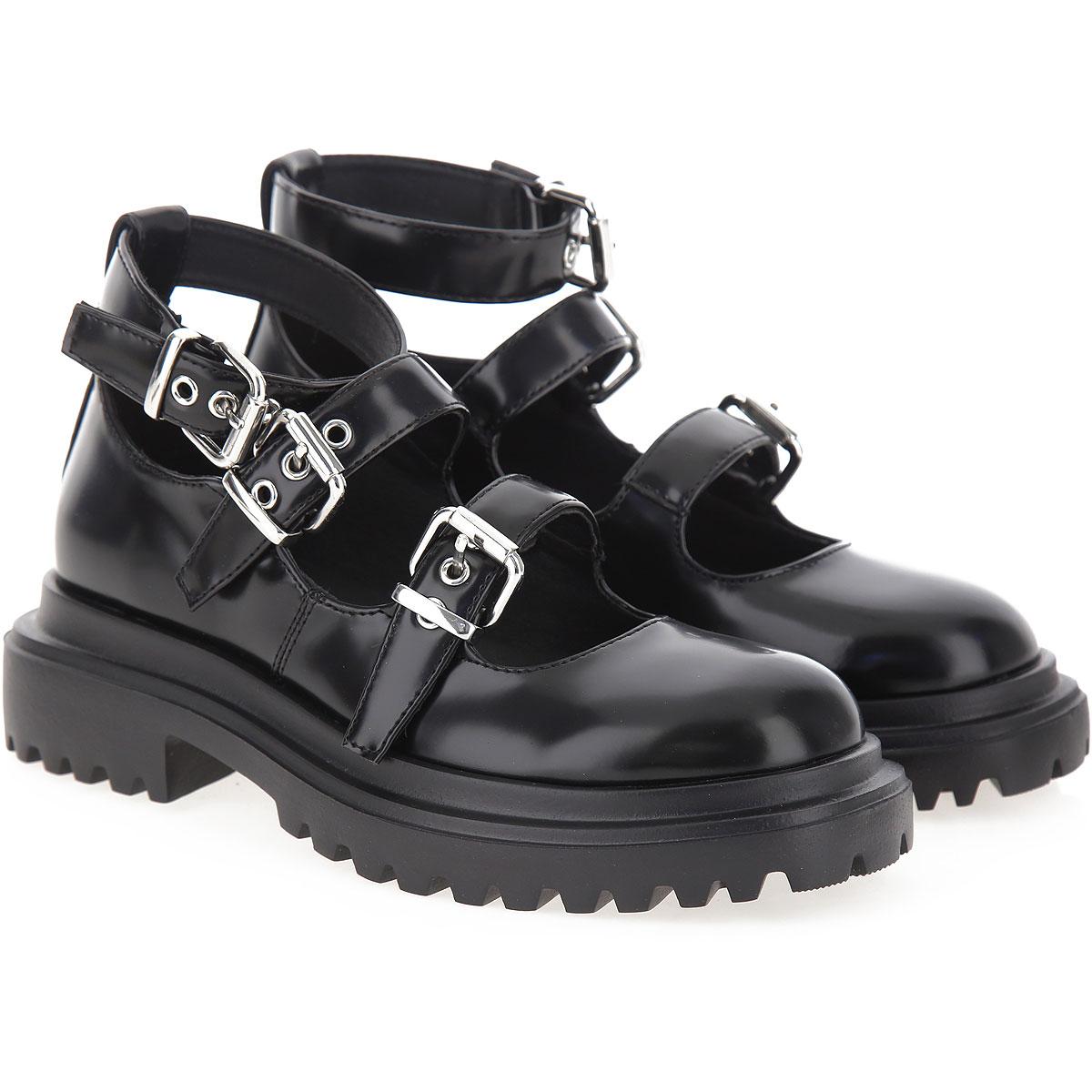 Black combat ballet flats with straps