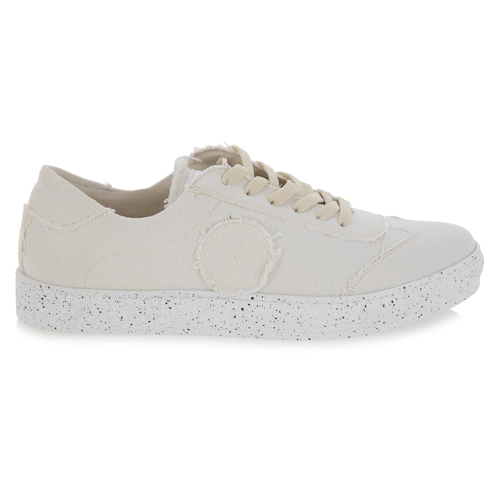 White fabric sneakers