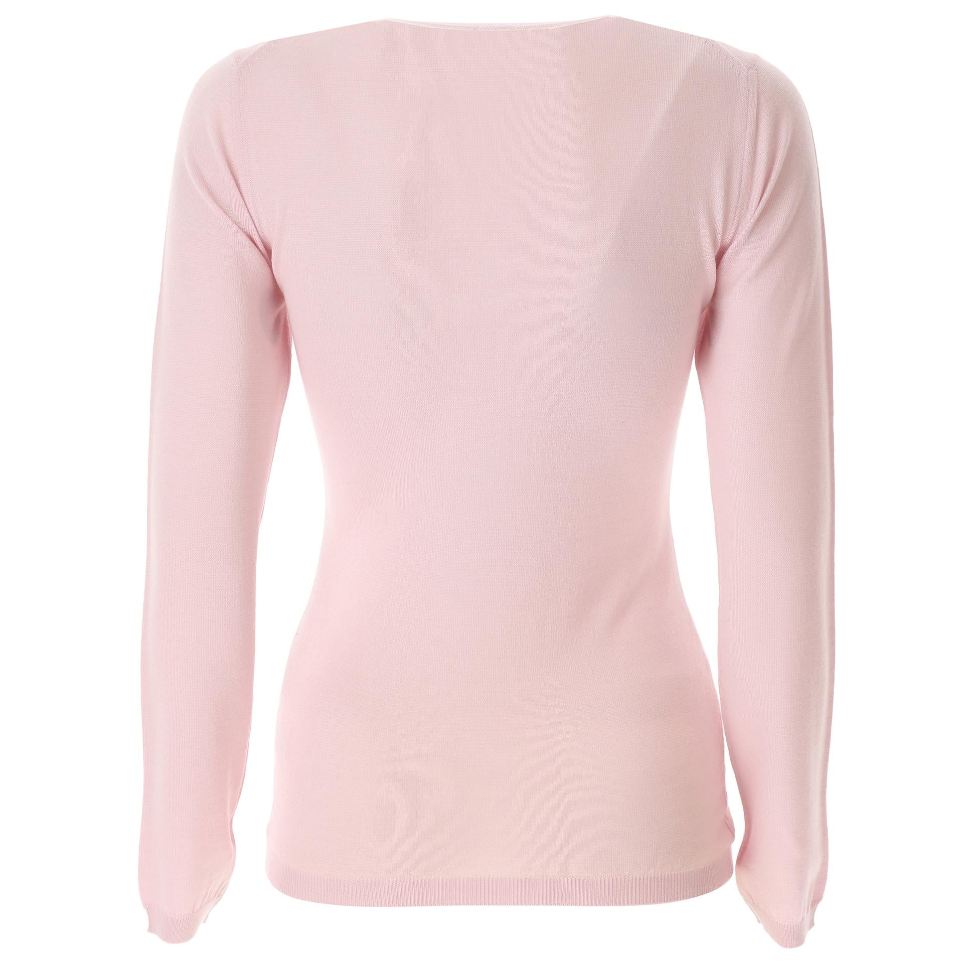 Maglia rosa in lana e seta