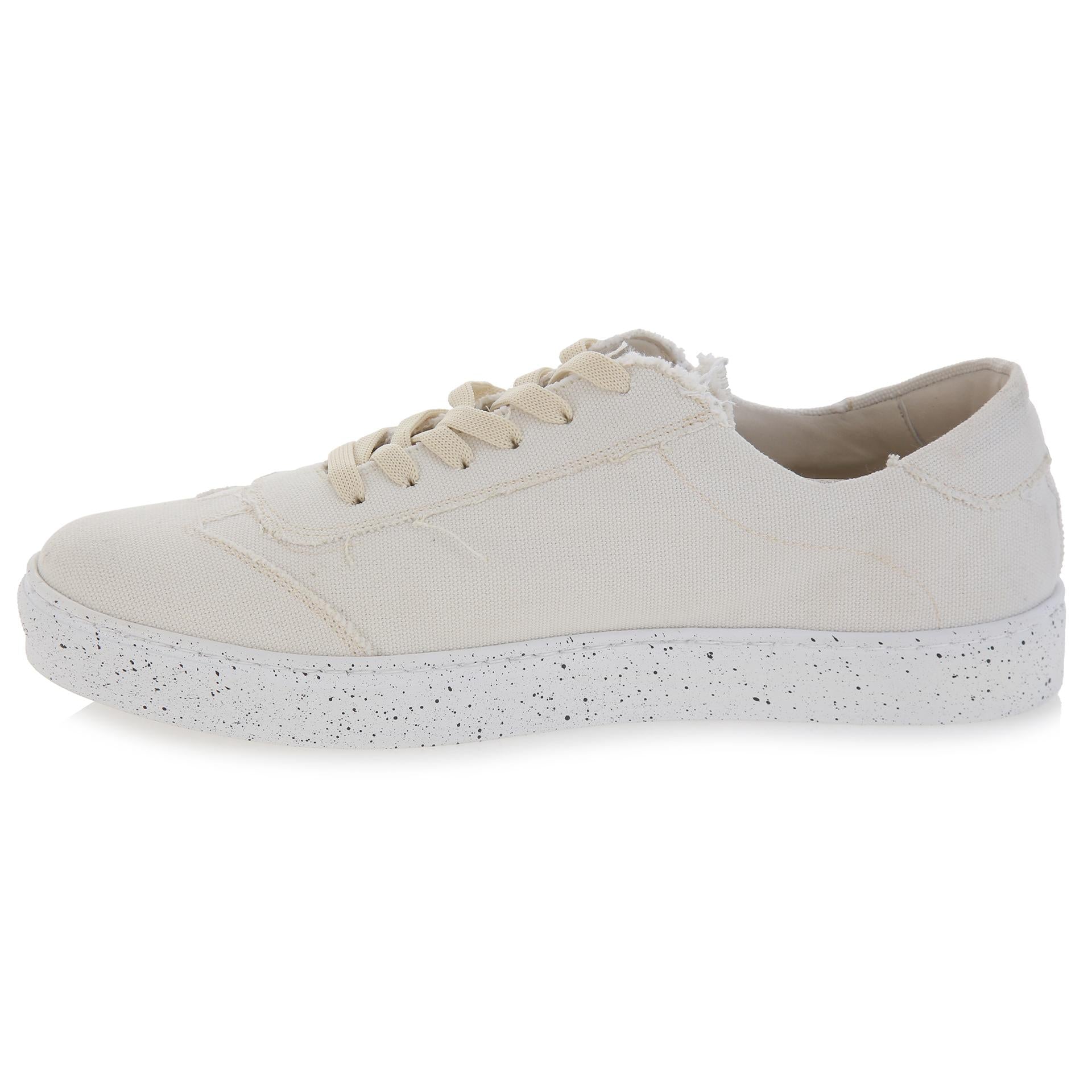 White fabric sneakers