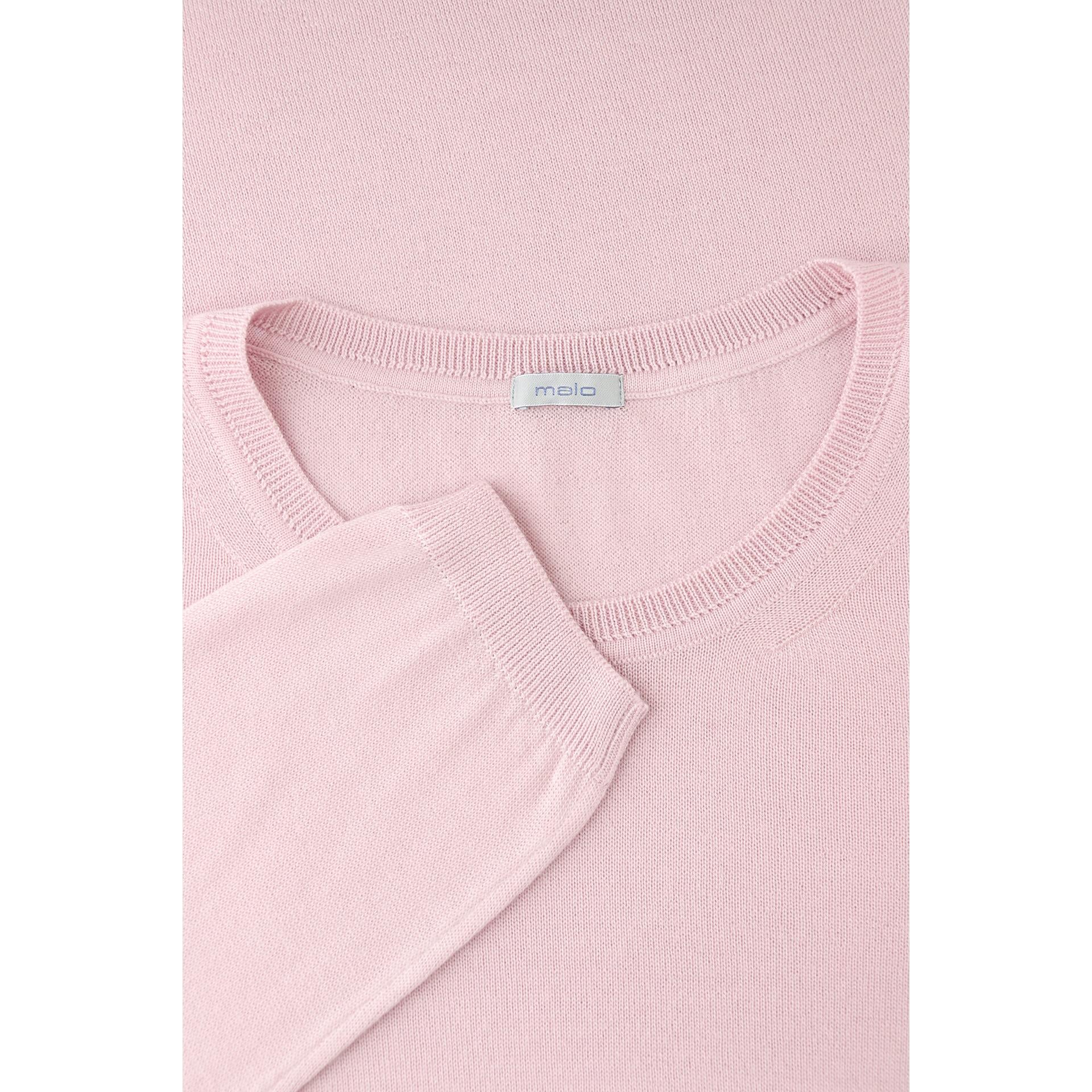 Maglia rosa in lana e seta
