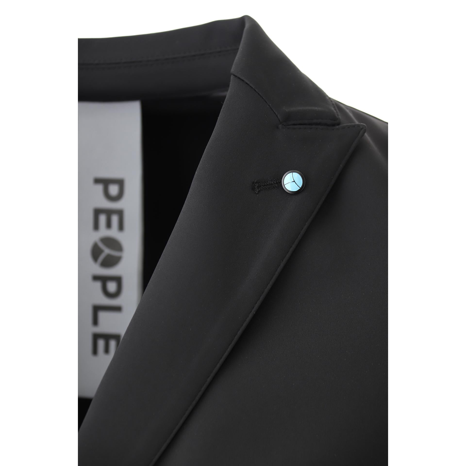 Double-breasted jacket in technical fabric