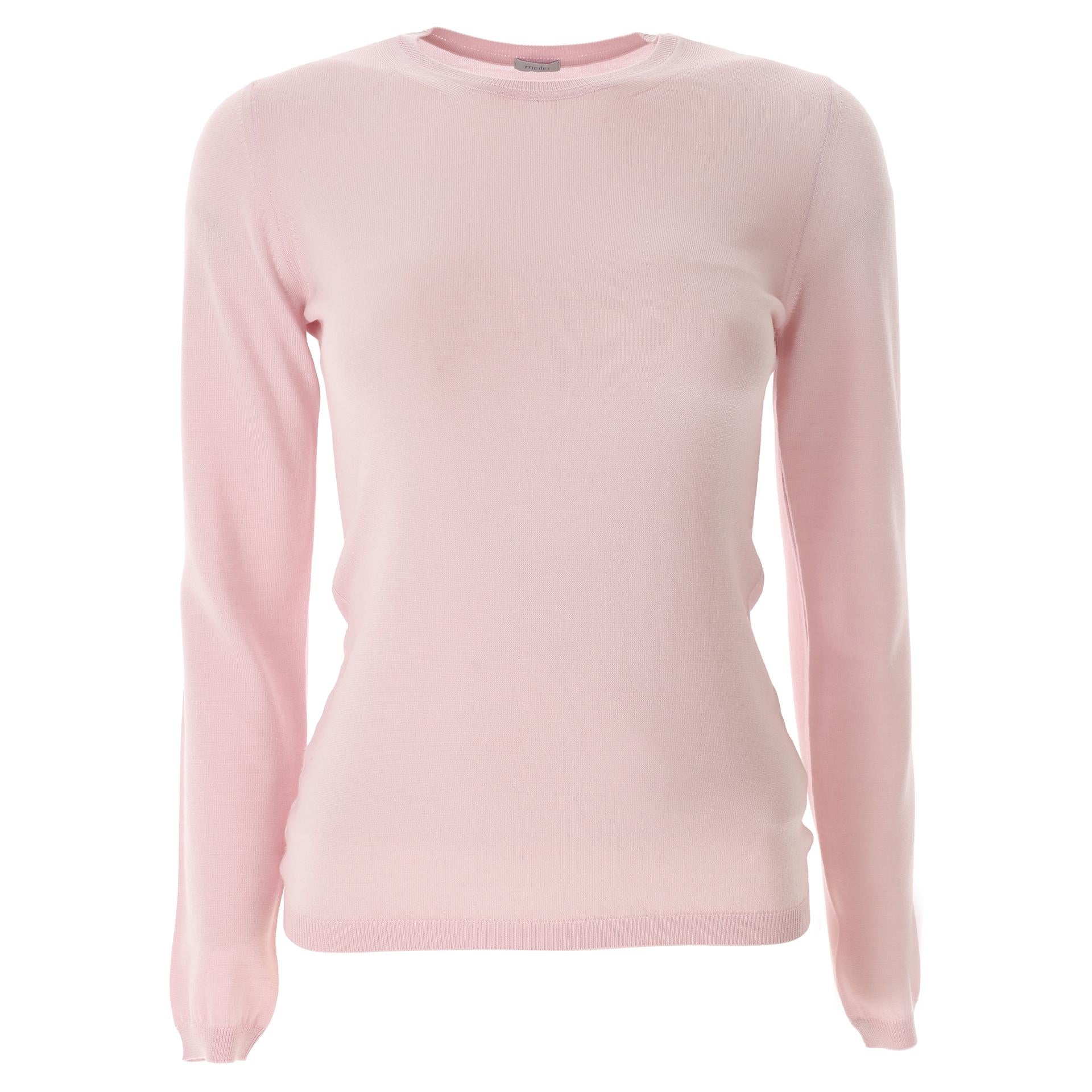 Maglia rosa in lana e seta