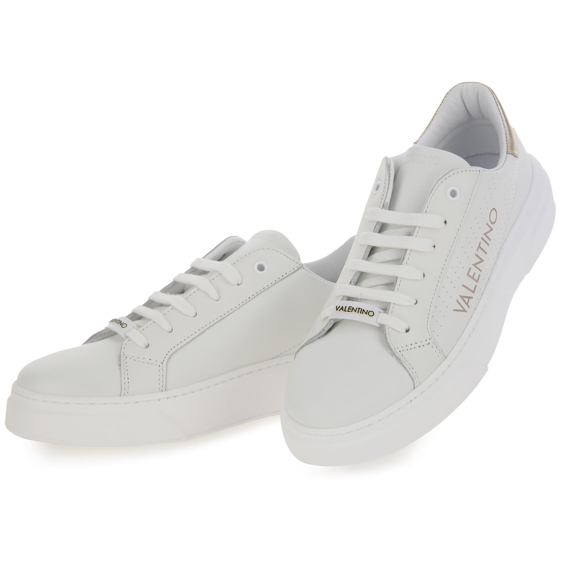 Sneakers platform pelle bianca