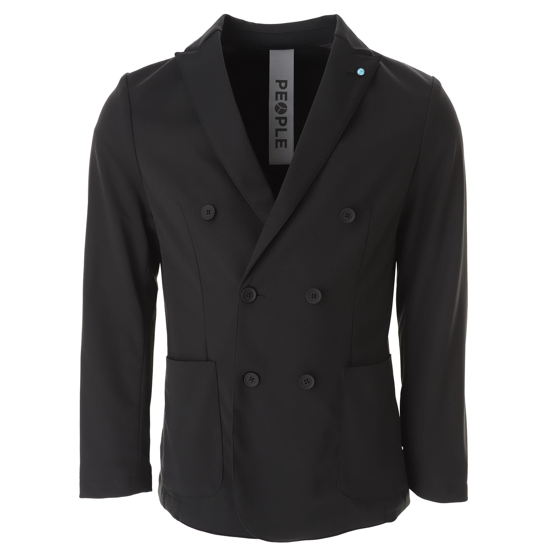 Double-breasted jacket in technical fabric