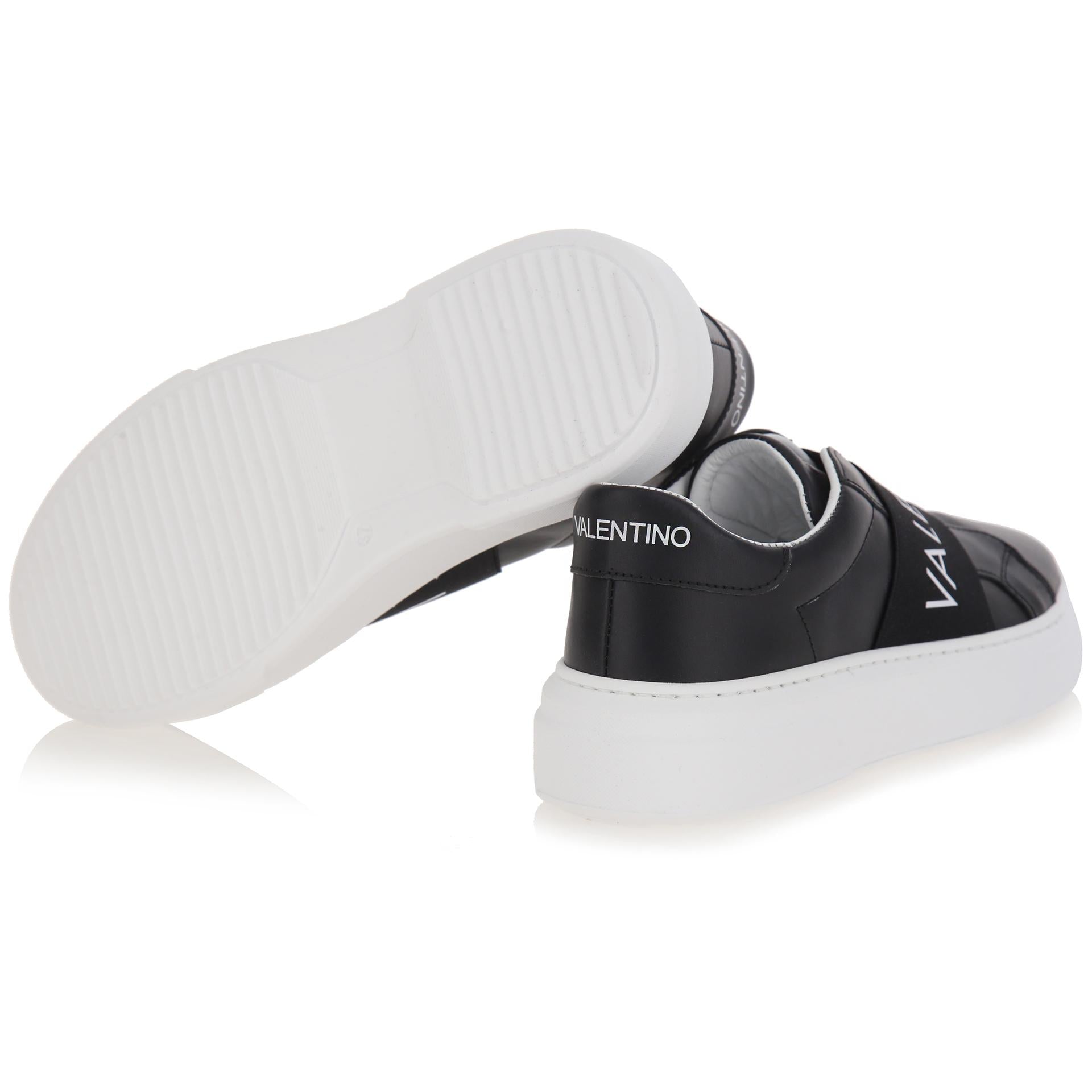 Sneakers senza lacci pelle nera