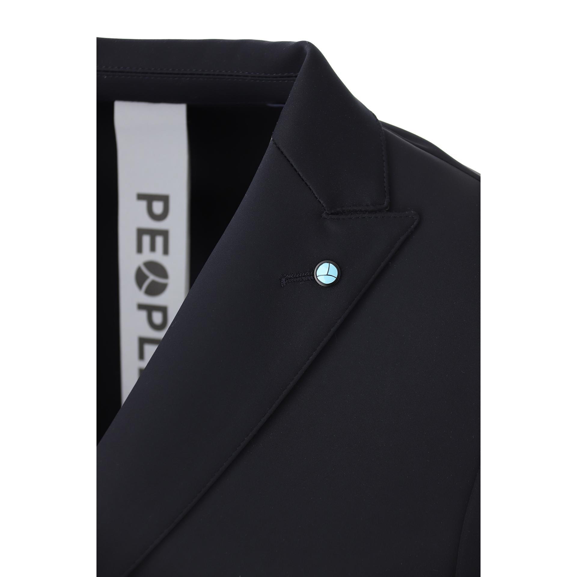 Double-breasted jacket in technical fabric