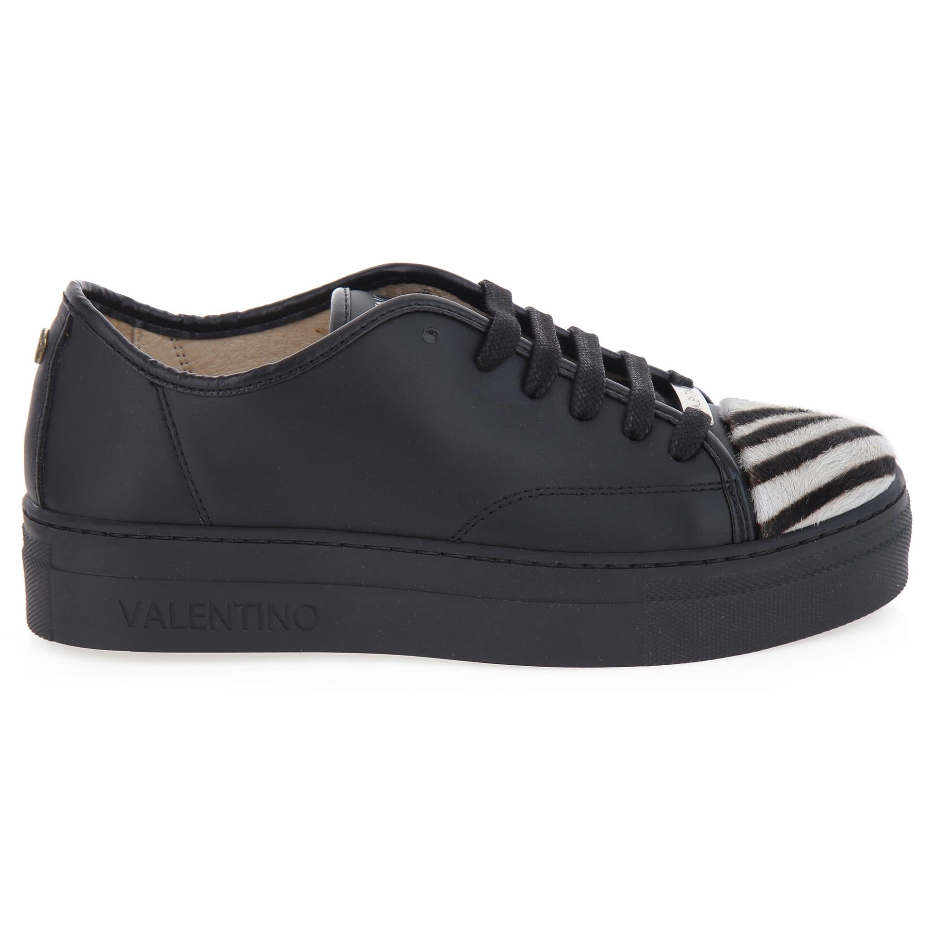 Black leather sneakers