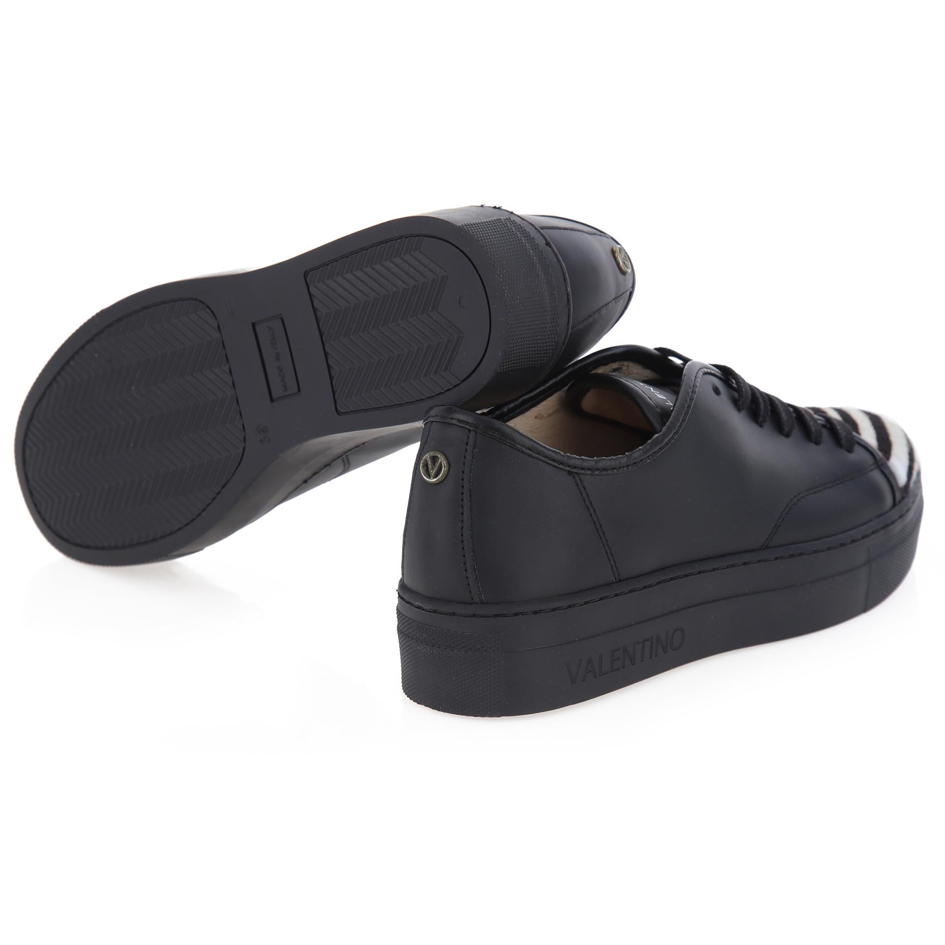 Black leather sneakers