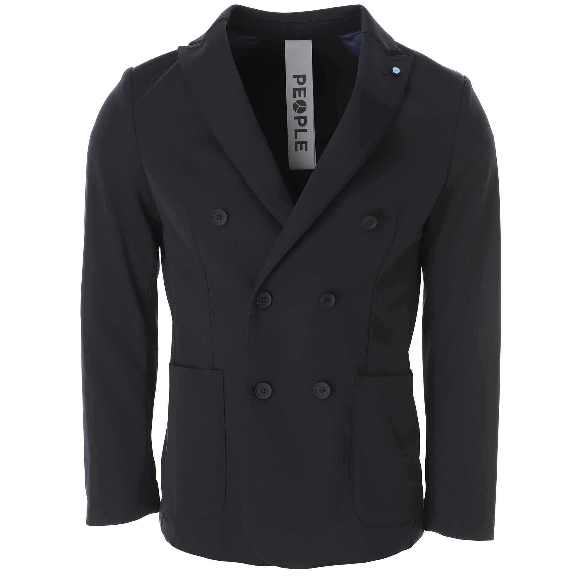 Double-breasted jacket in technical fabric