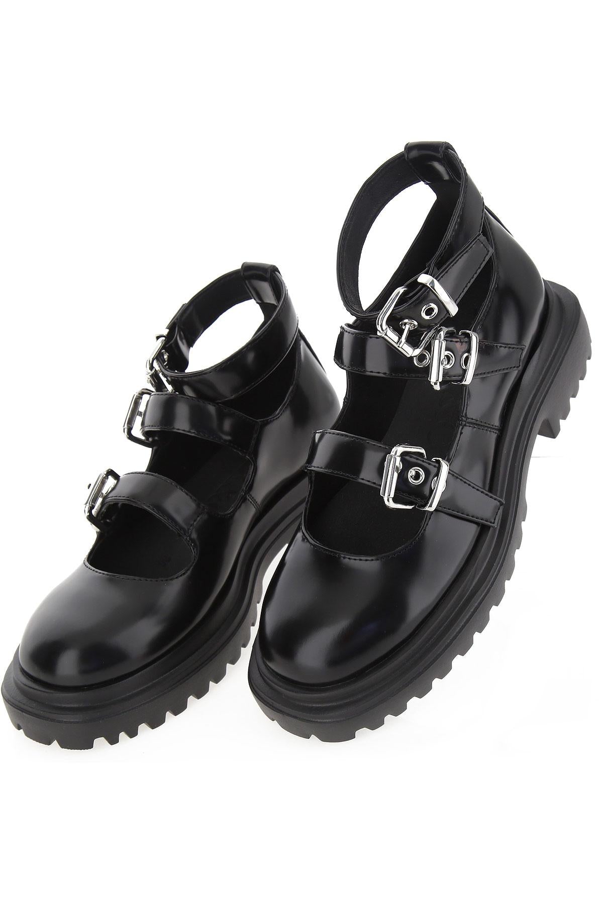 Black combat ballet flats with straps