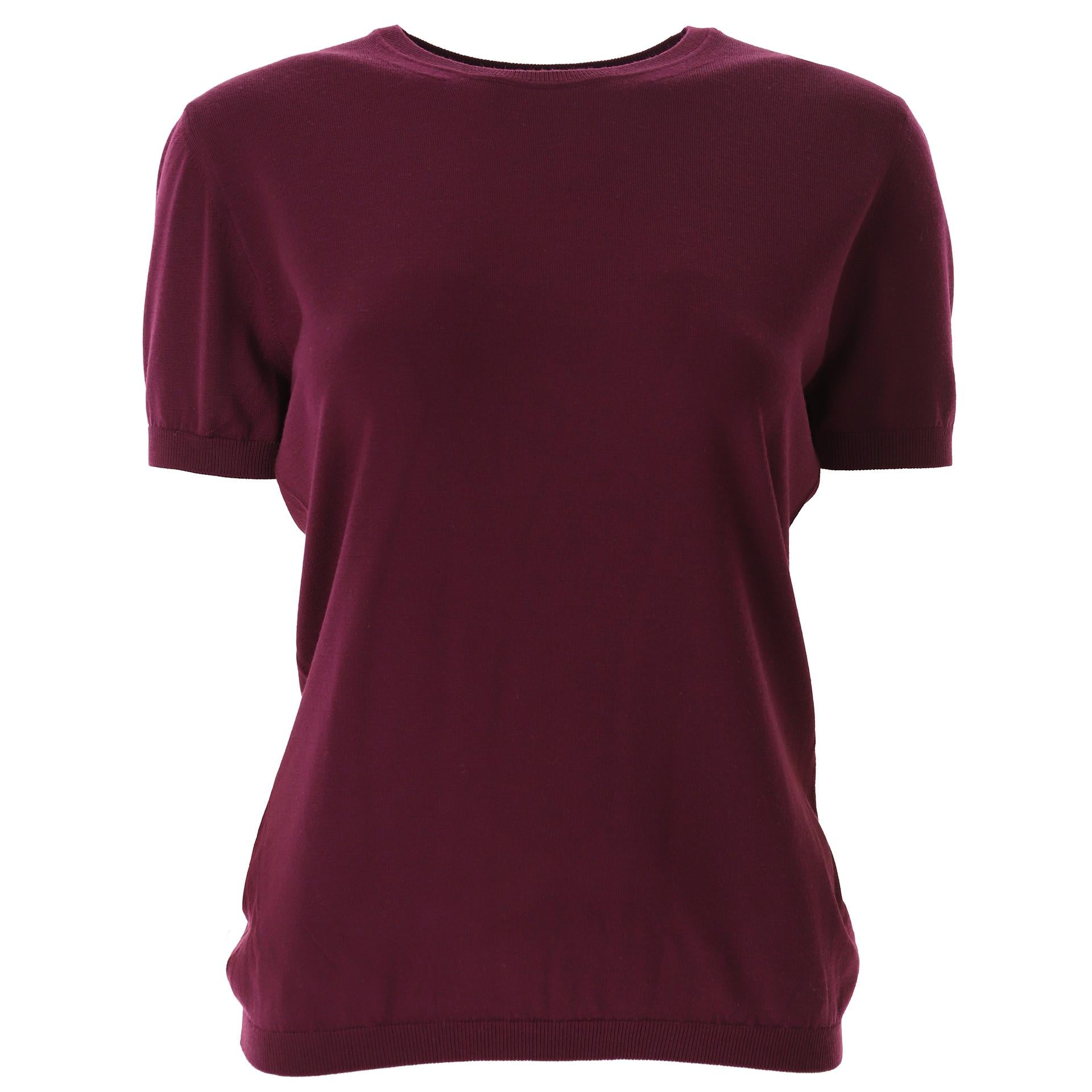 Maglia girocollo in lana e seta