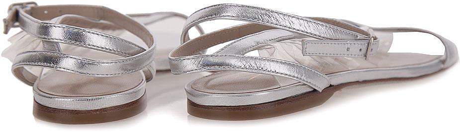 Sandali bassi in pelle argento E0ATB30 S030900 Genny