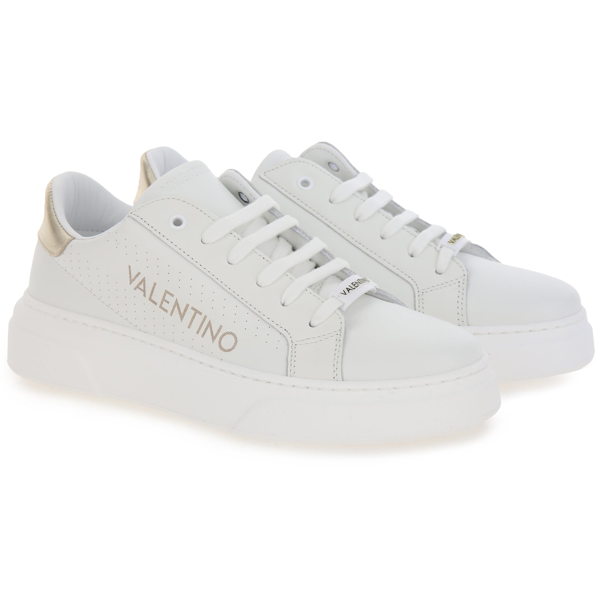 Sneakers platform pelle bianca