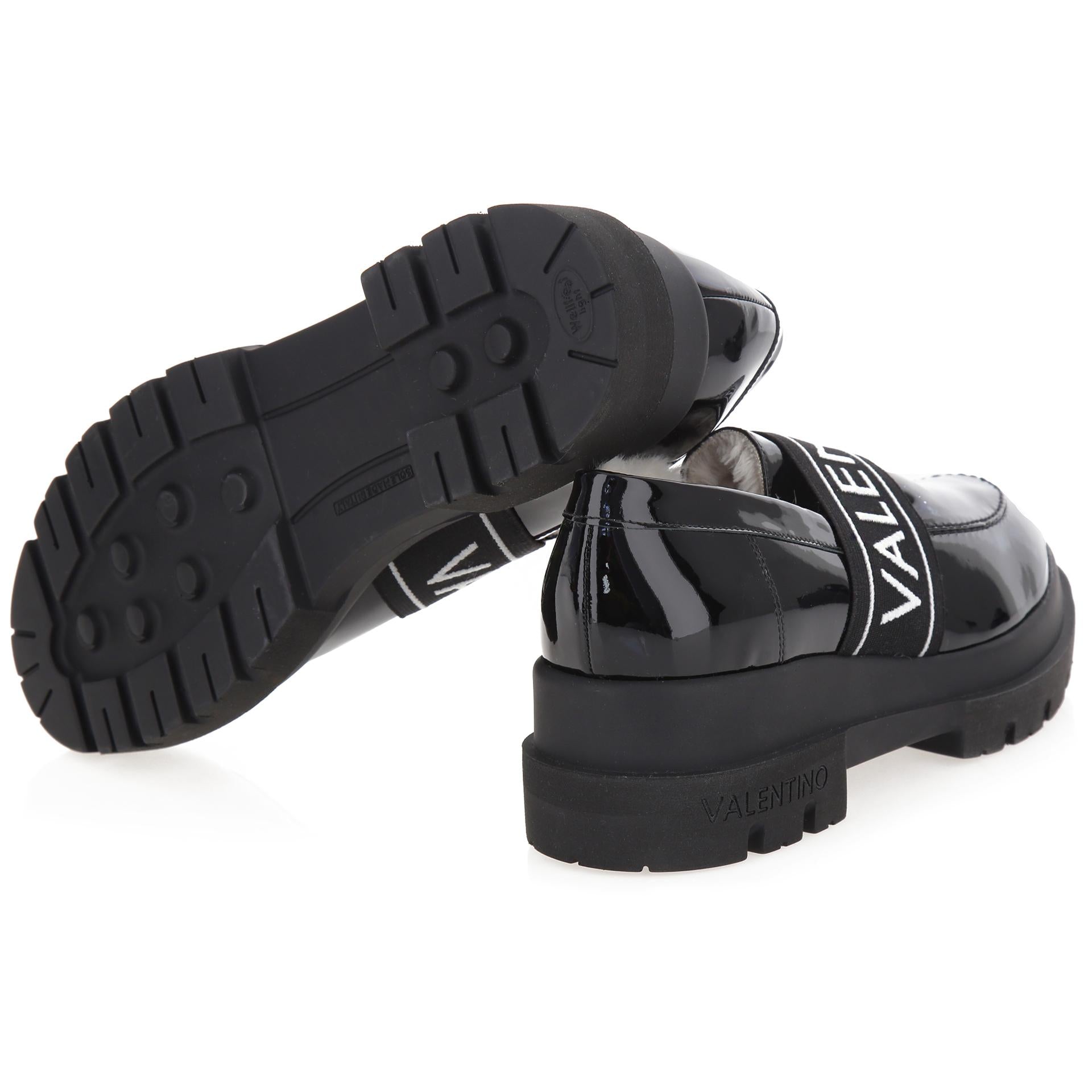 Black patent loafers