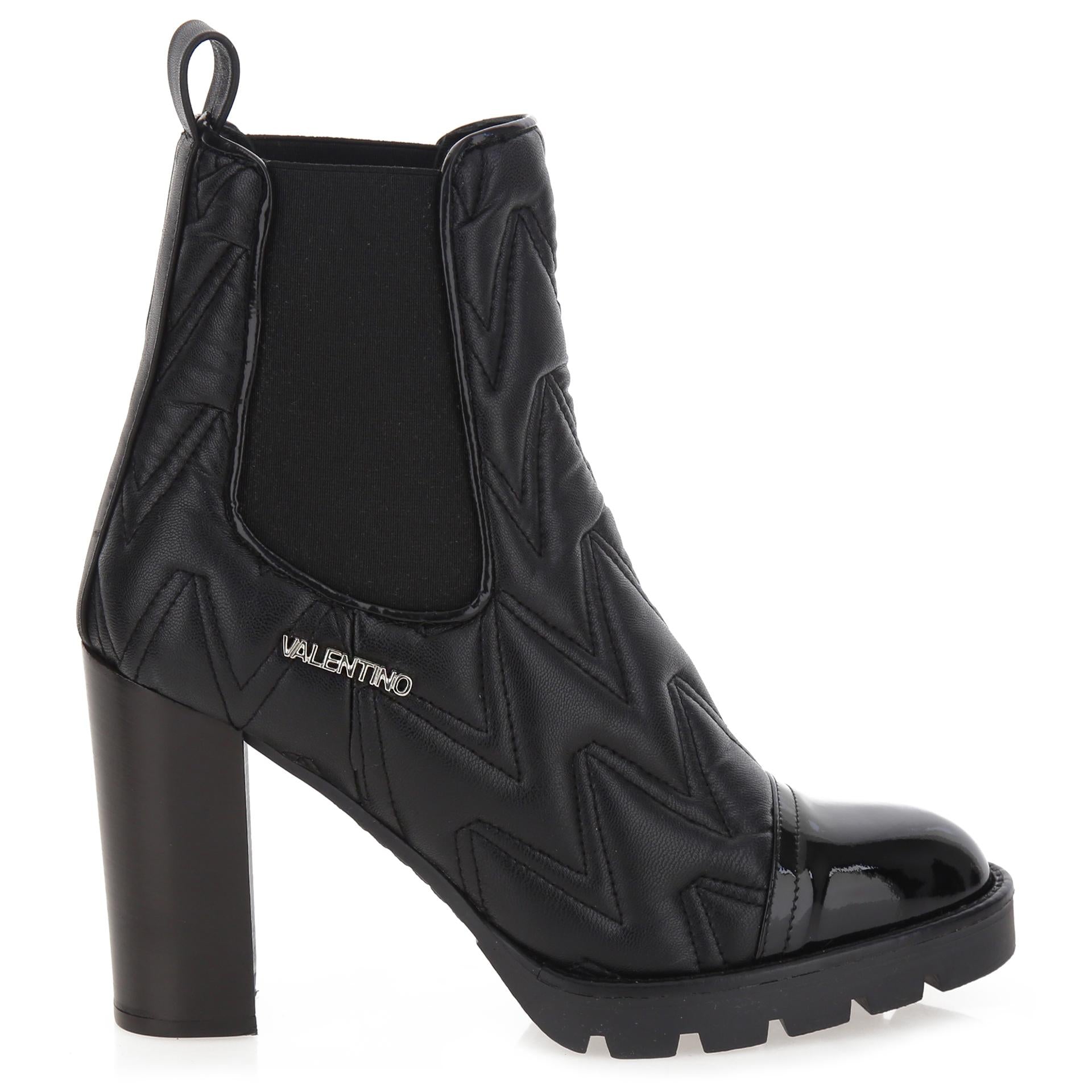 Black leather ankle boots