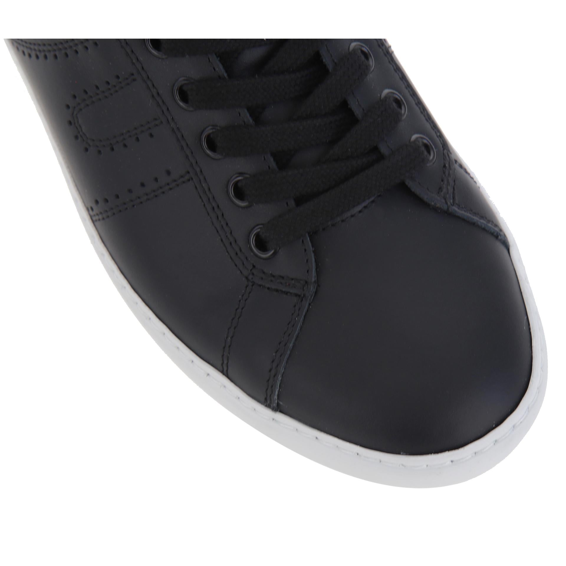 Low black leather sneakers