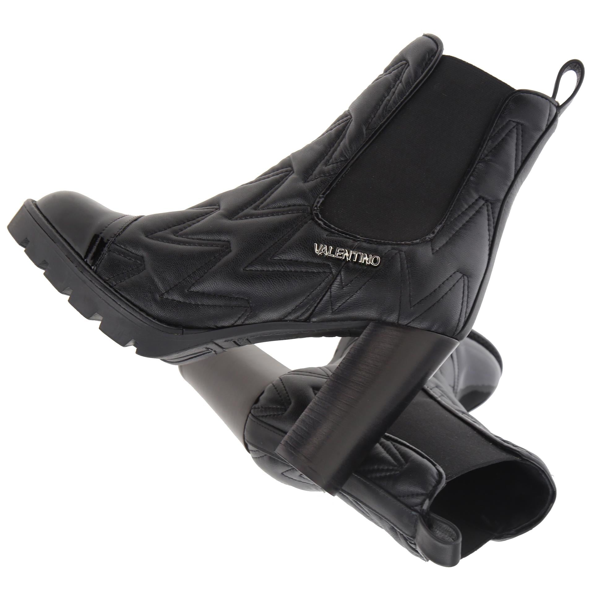 Black leather ankle boots