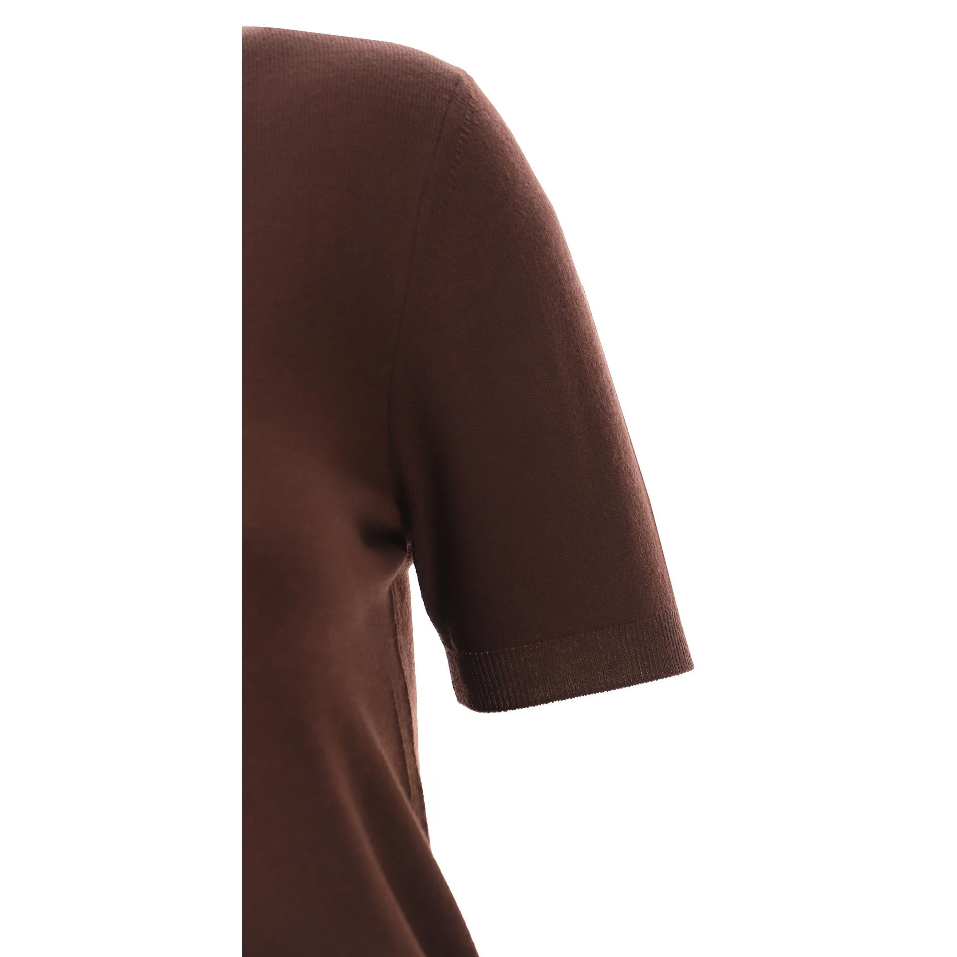 Maglia girocollo lana marrone