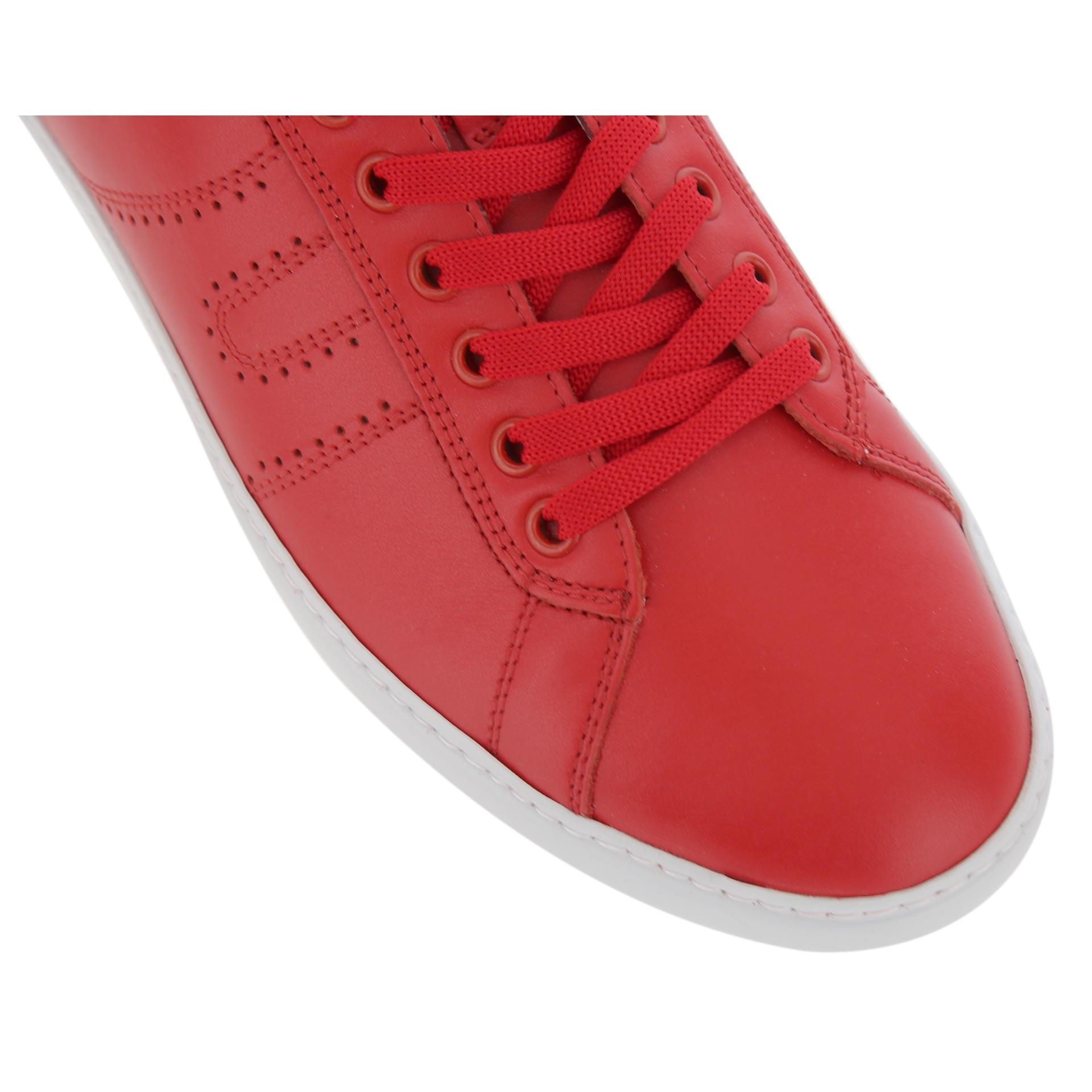 Sneakers bassa pelle rossa