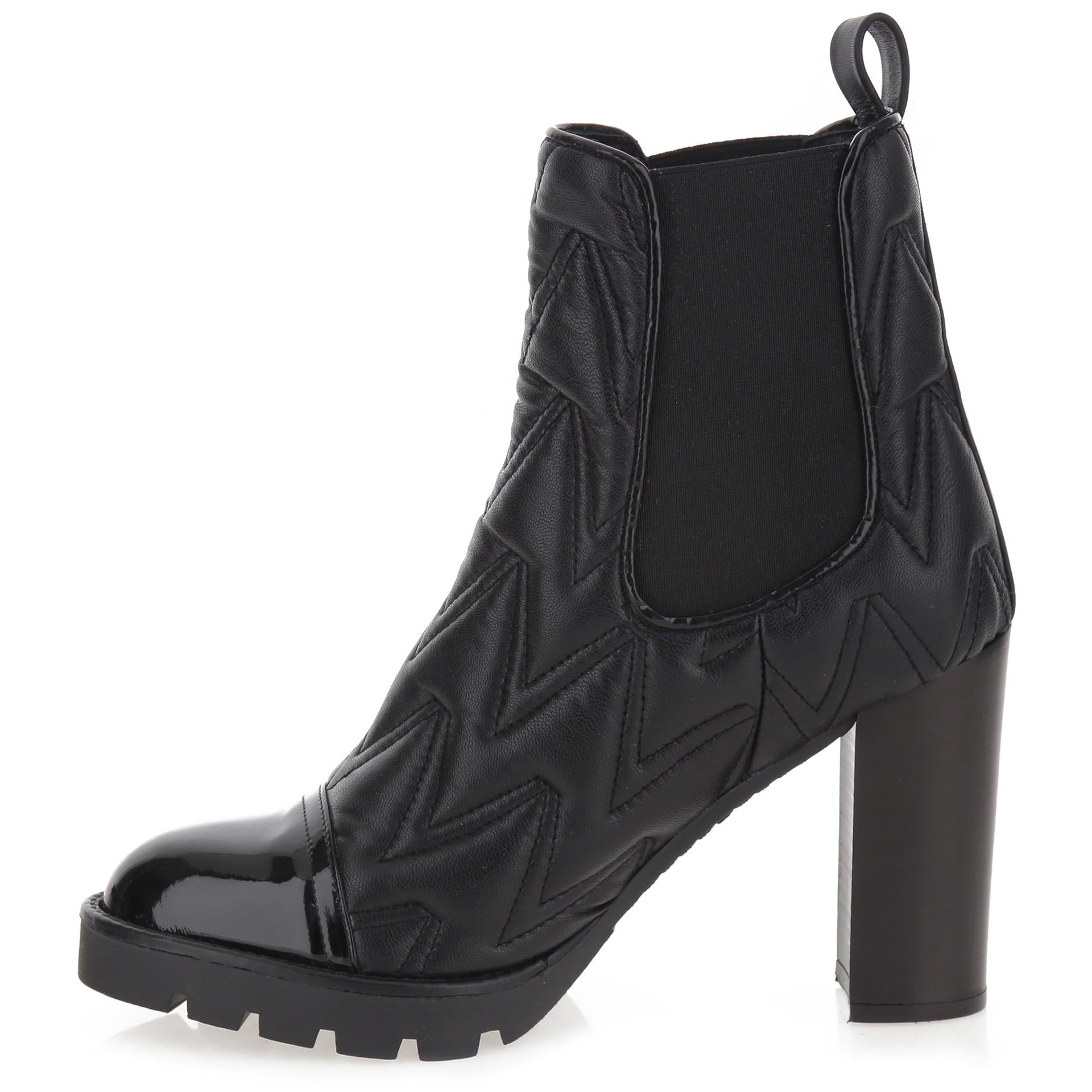 Black leather ankle boots