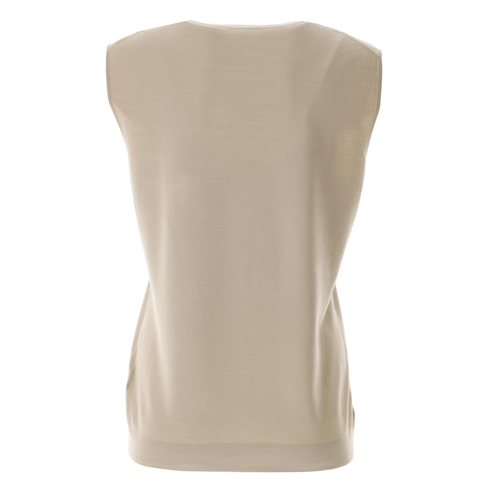 Maglia smanicata lana e seta