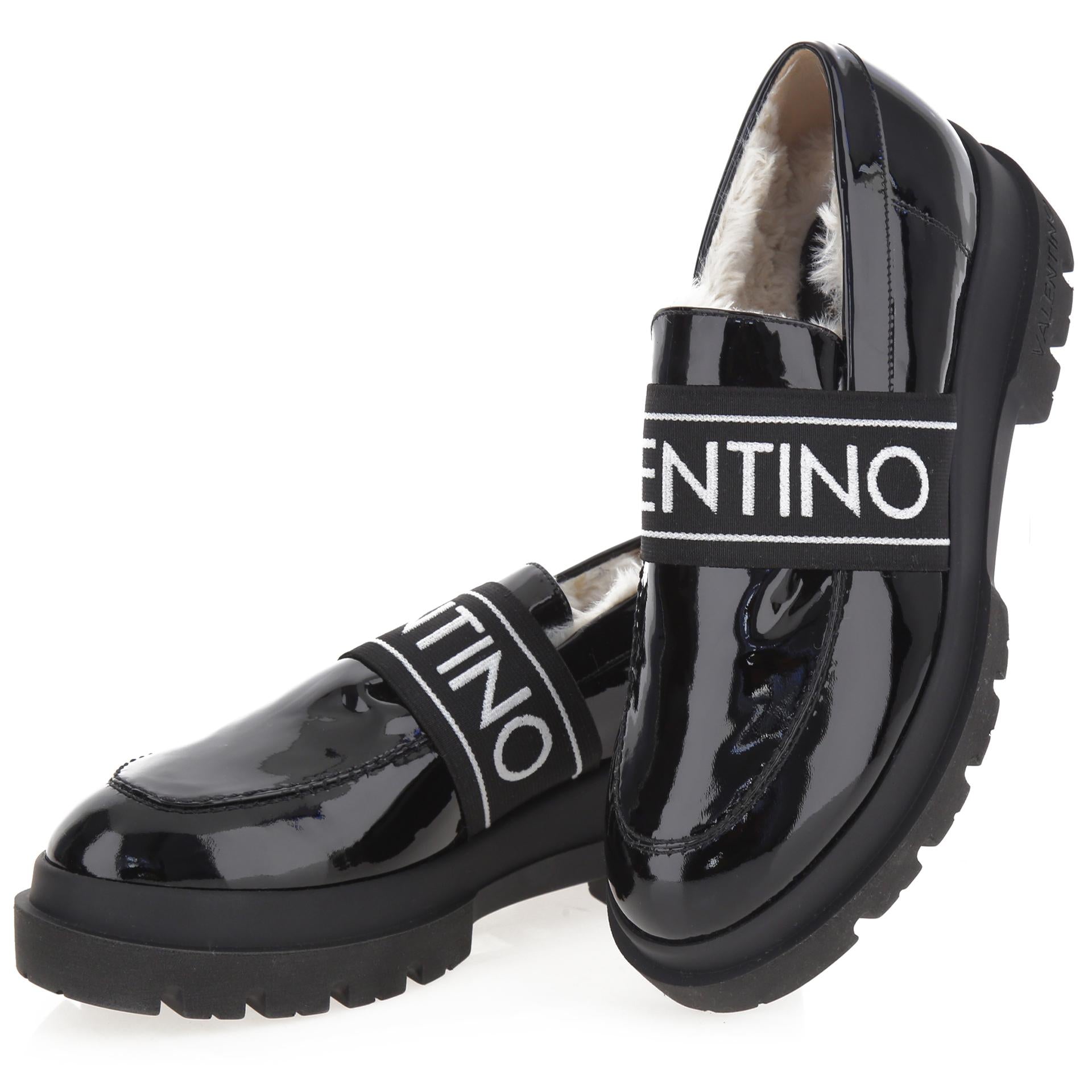 Black patent loafers