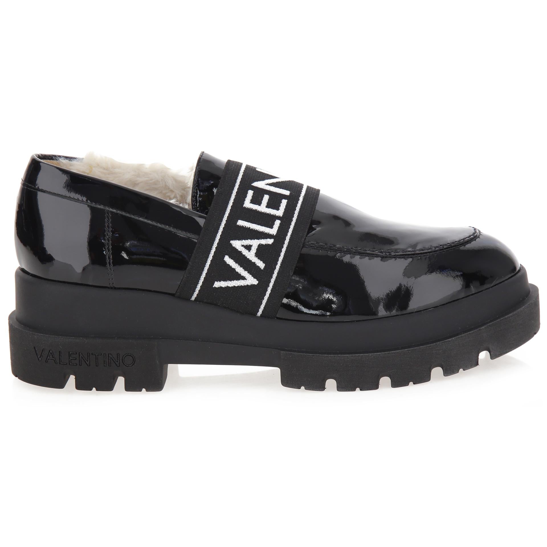 Black patent loafers