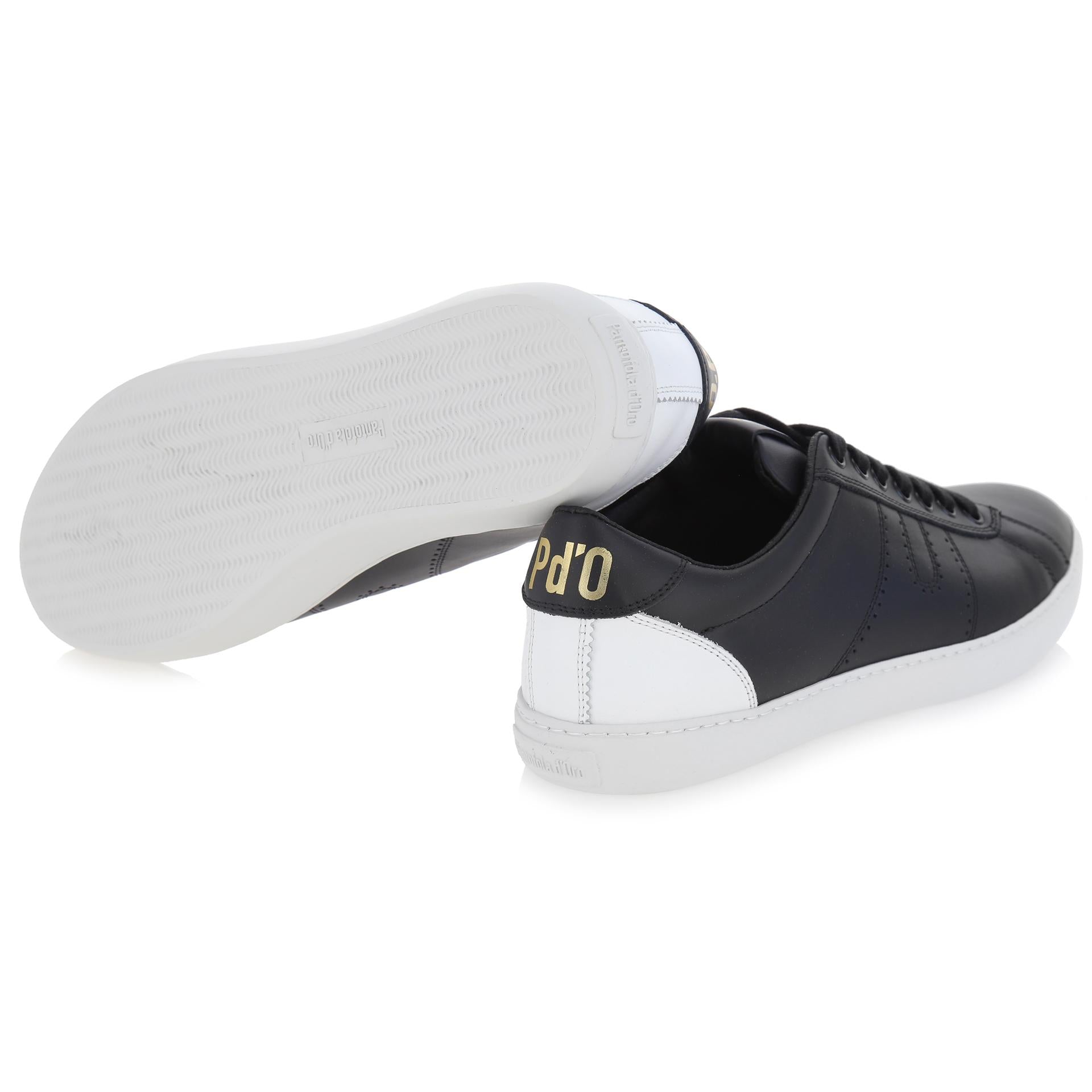 Low black leather sneakers