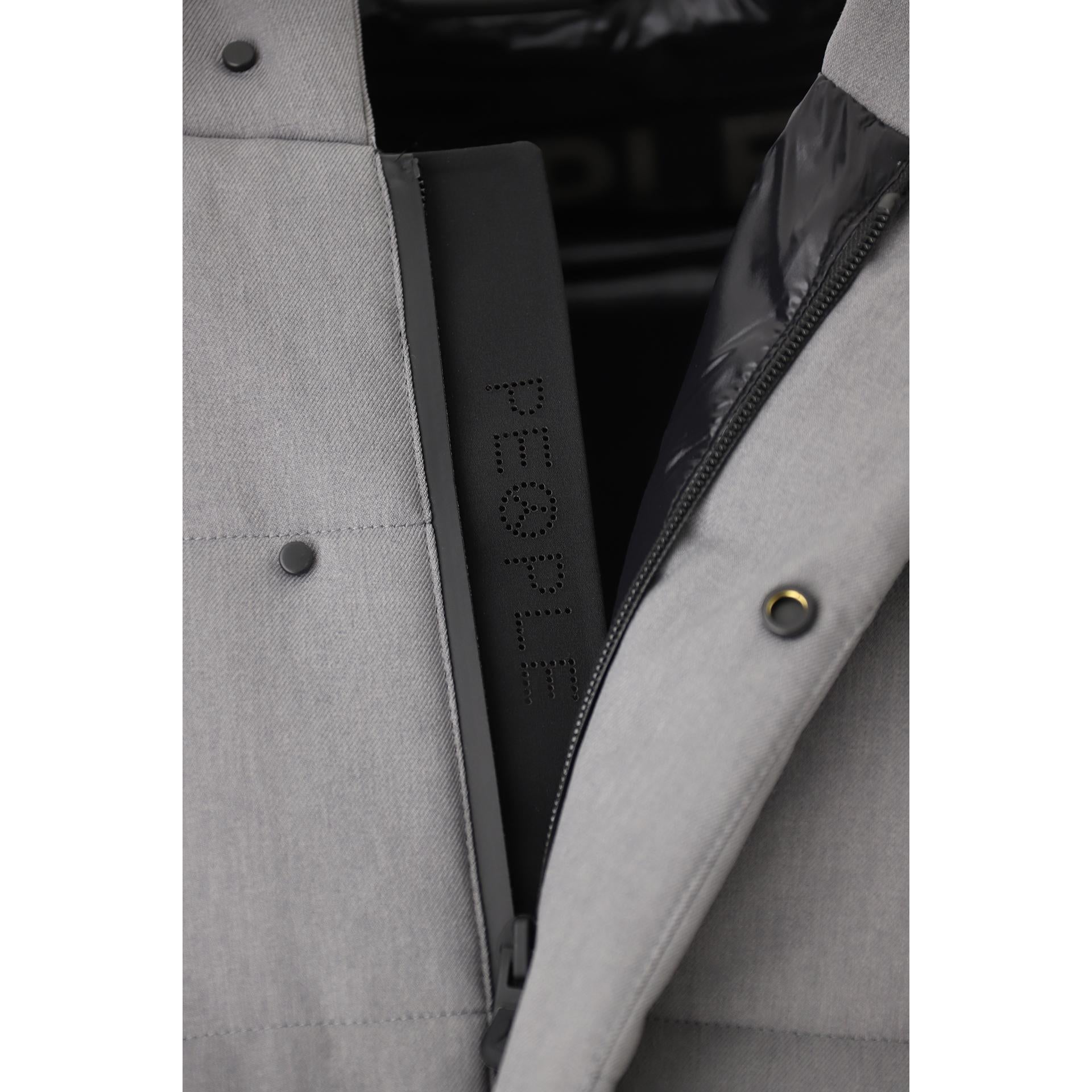 Gray quilted jacket