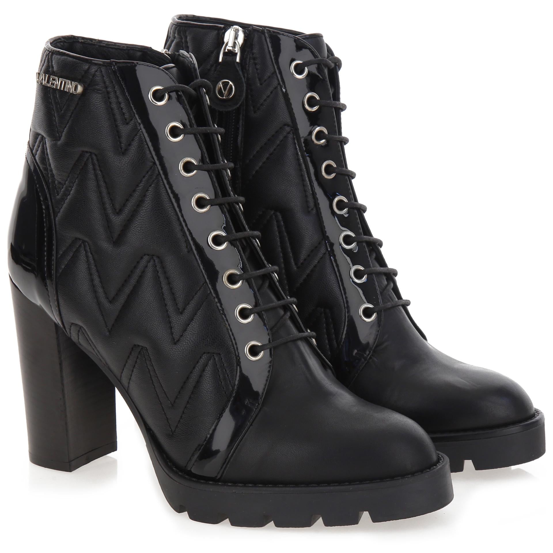 Black ankle boots with laces
