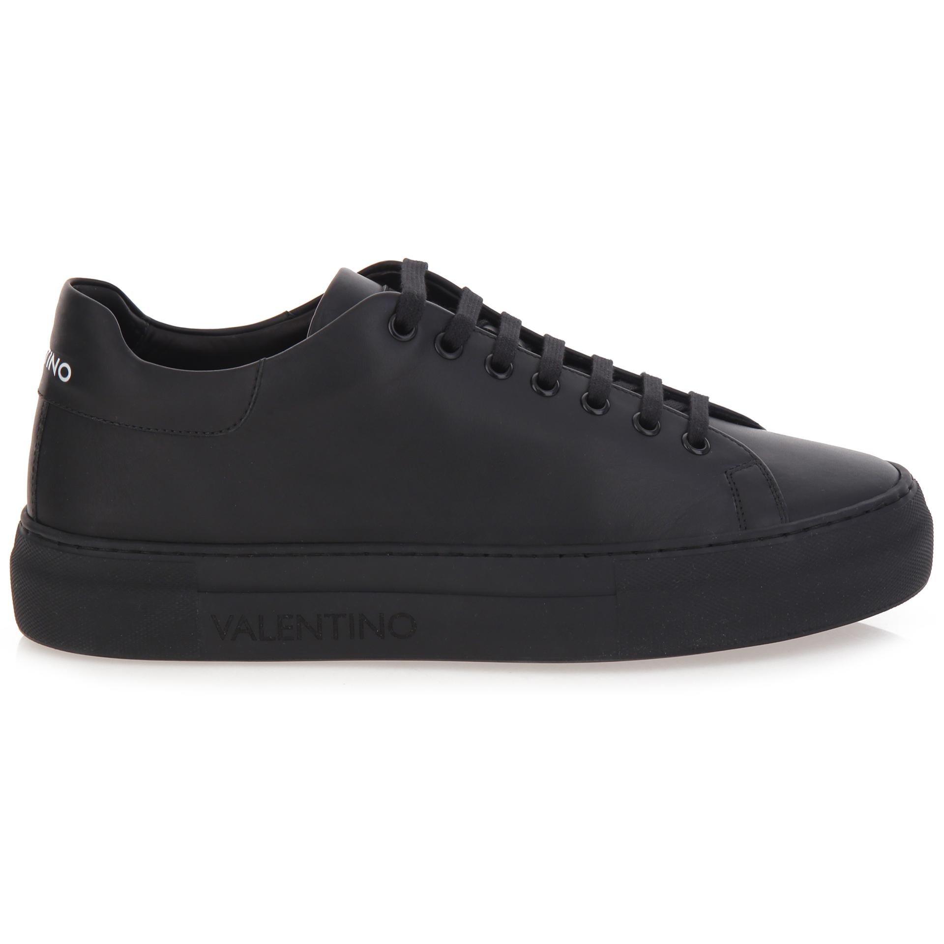 Black leather sneakers