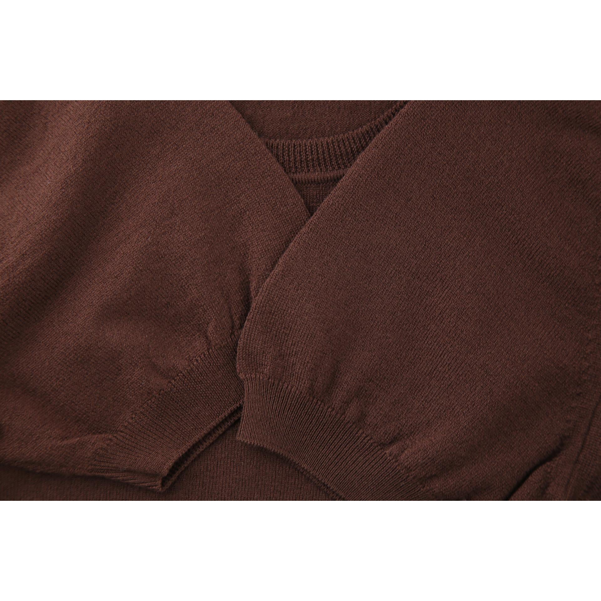 Brown wool crewneck sweater