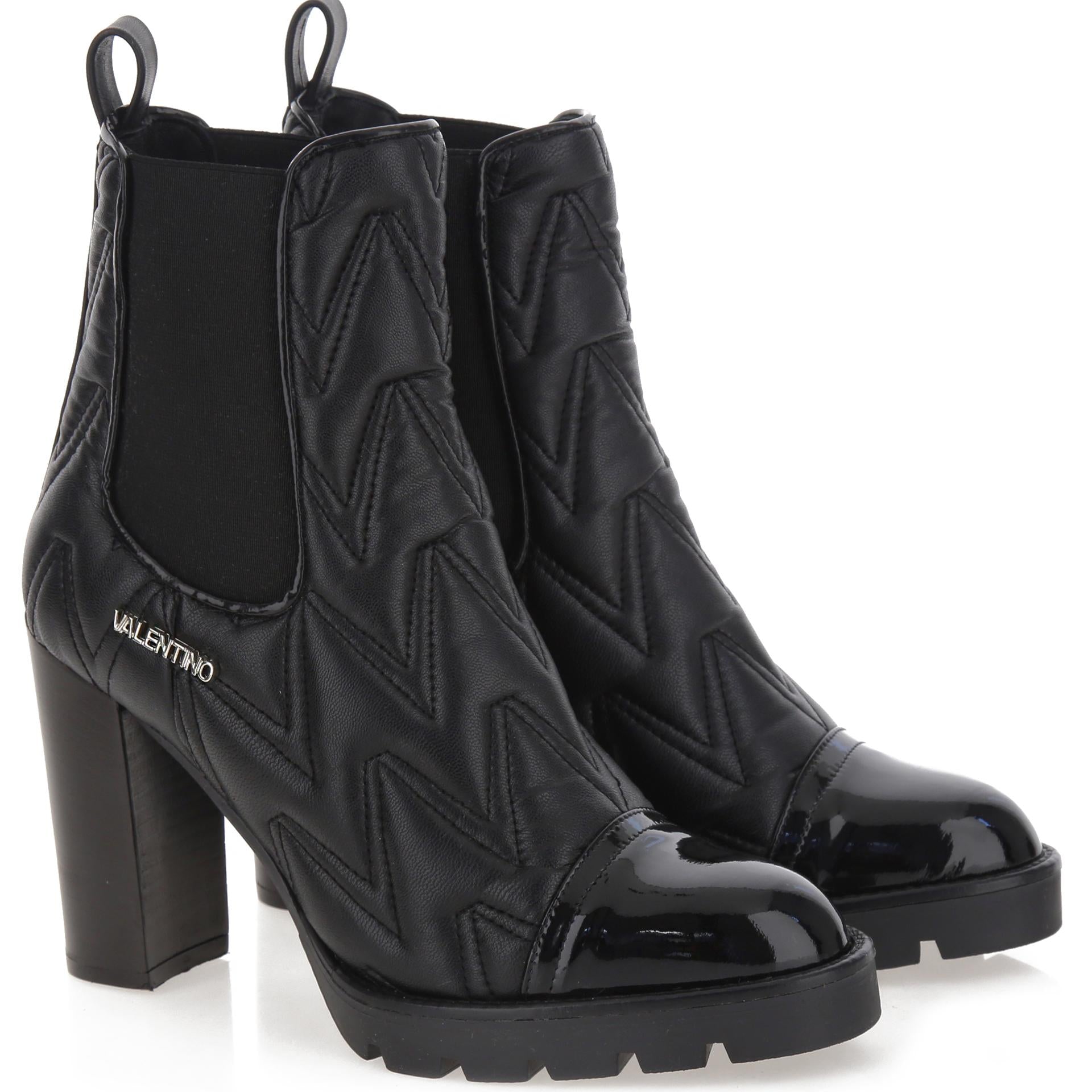 Black leather ankle boots