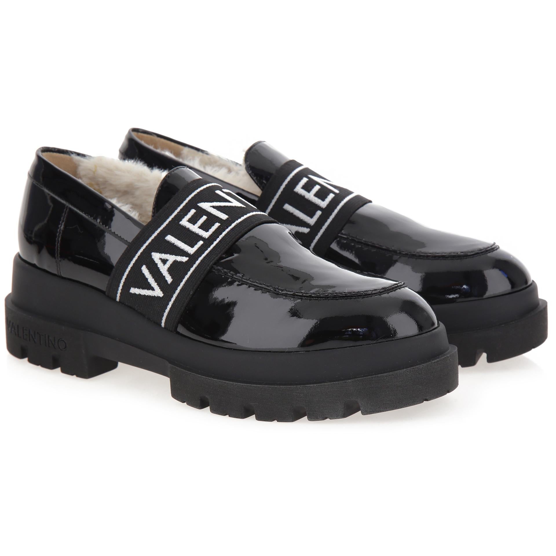 Black patent loafers