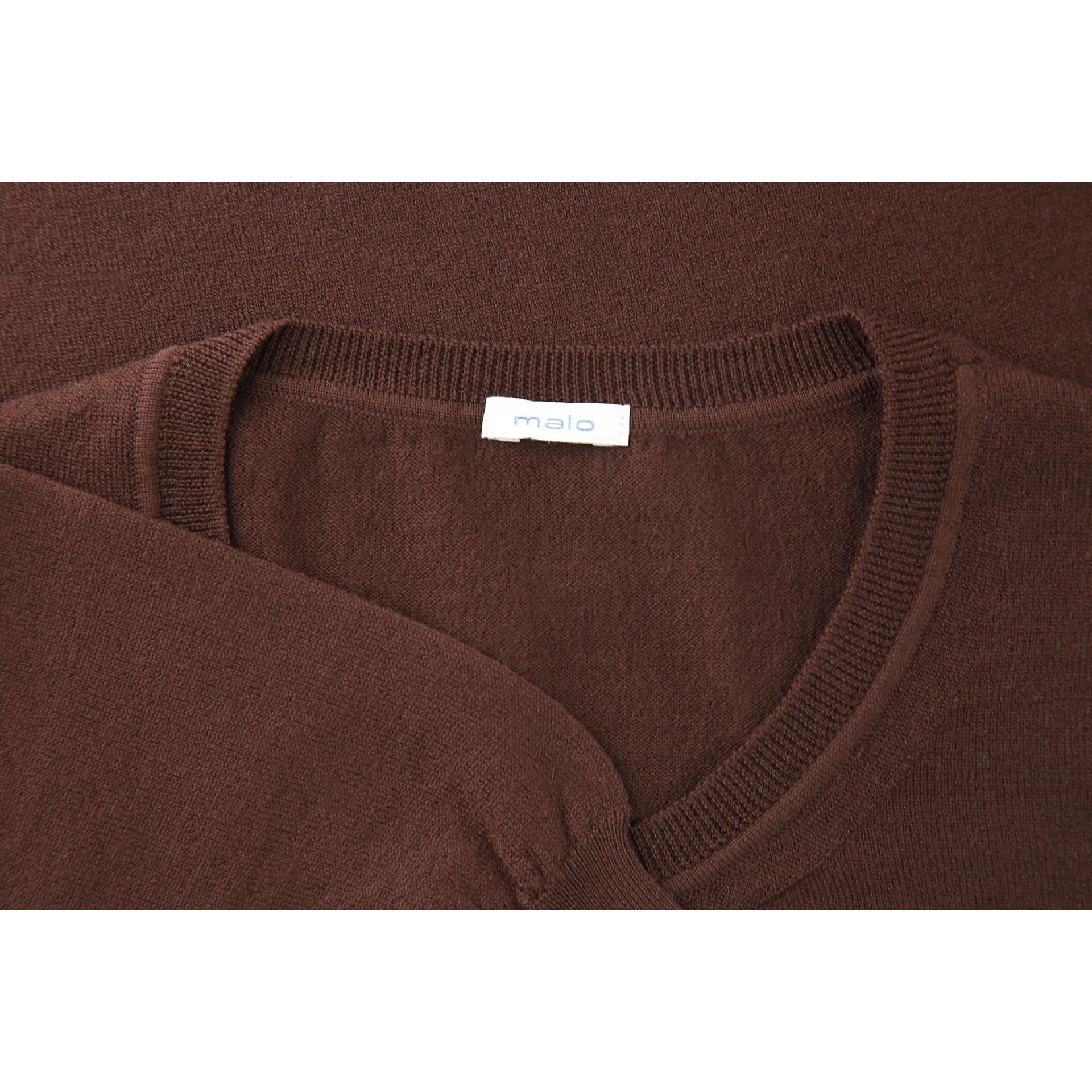 Brown wool crewneck sweater
